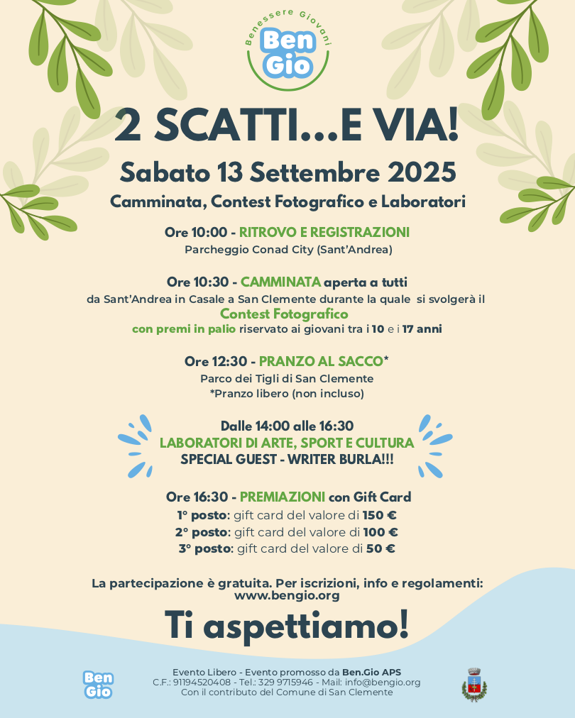 Locandina evento 2 SCATTI...E VIA!