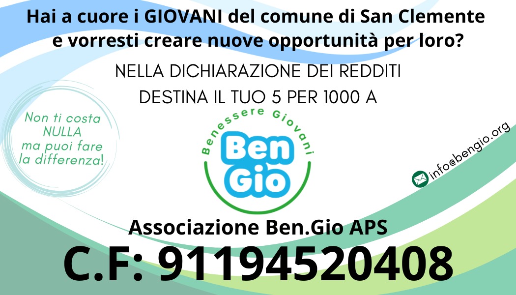 Locandina 5 per 1000 Ben.Gio APS